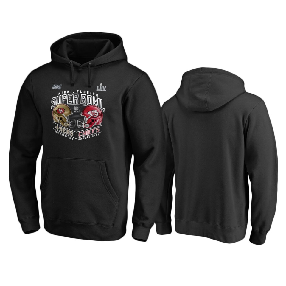 men's kansas city chiefs black super bowl liv dueling forward progress hoodie