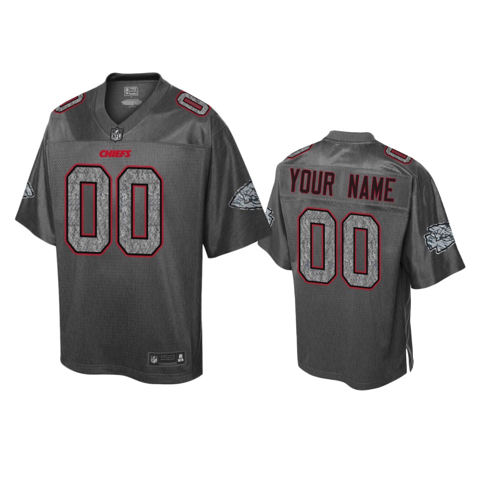 men's kansas city chiefs custom heather charcoal static fashion jersey