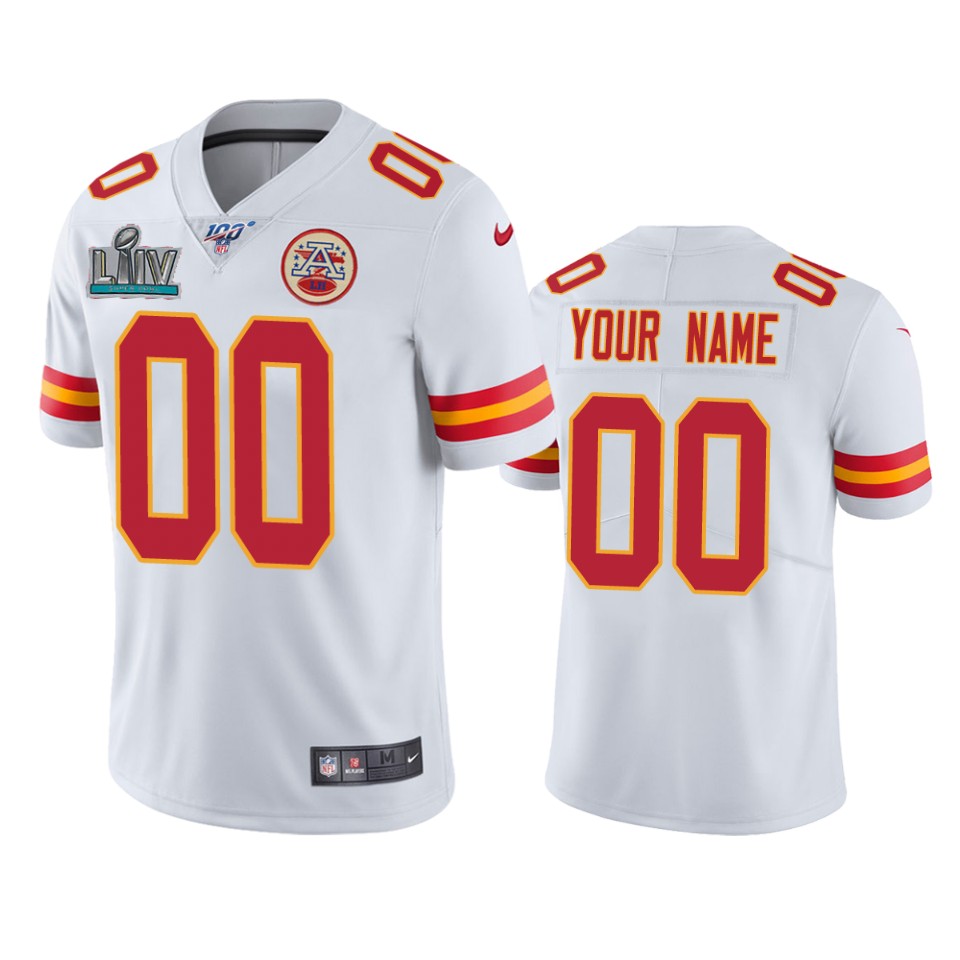 men's kansas city chiefs custom white super bowl liv vapor limited jersey