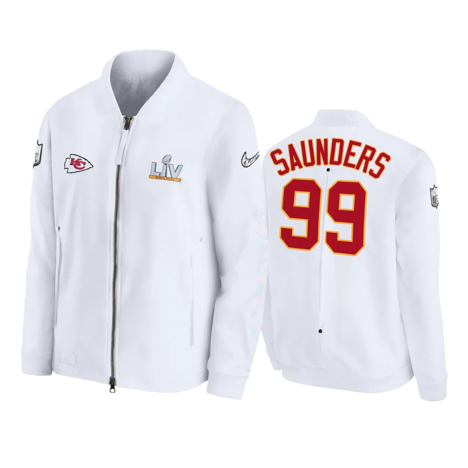 men's kansas city chiefs khalen saunders white super bowl lv diamond coaches jacket
