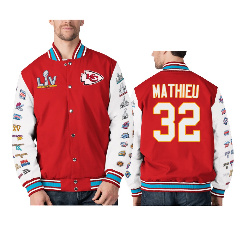 men's kansas city chiefs tyrann mathieu red super bowl lv jacket