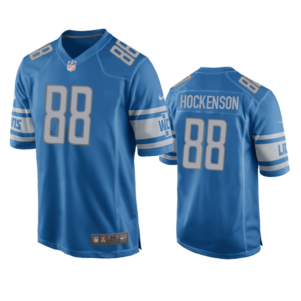 men's lions t.j. hockenson blue game jersey
