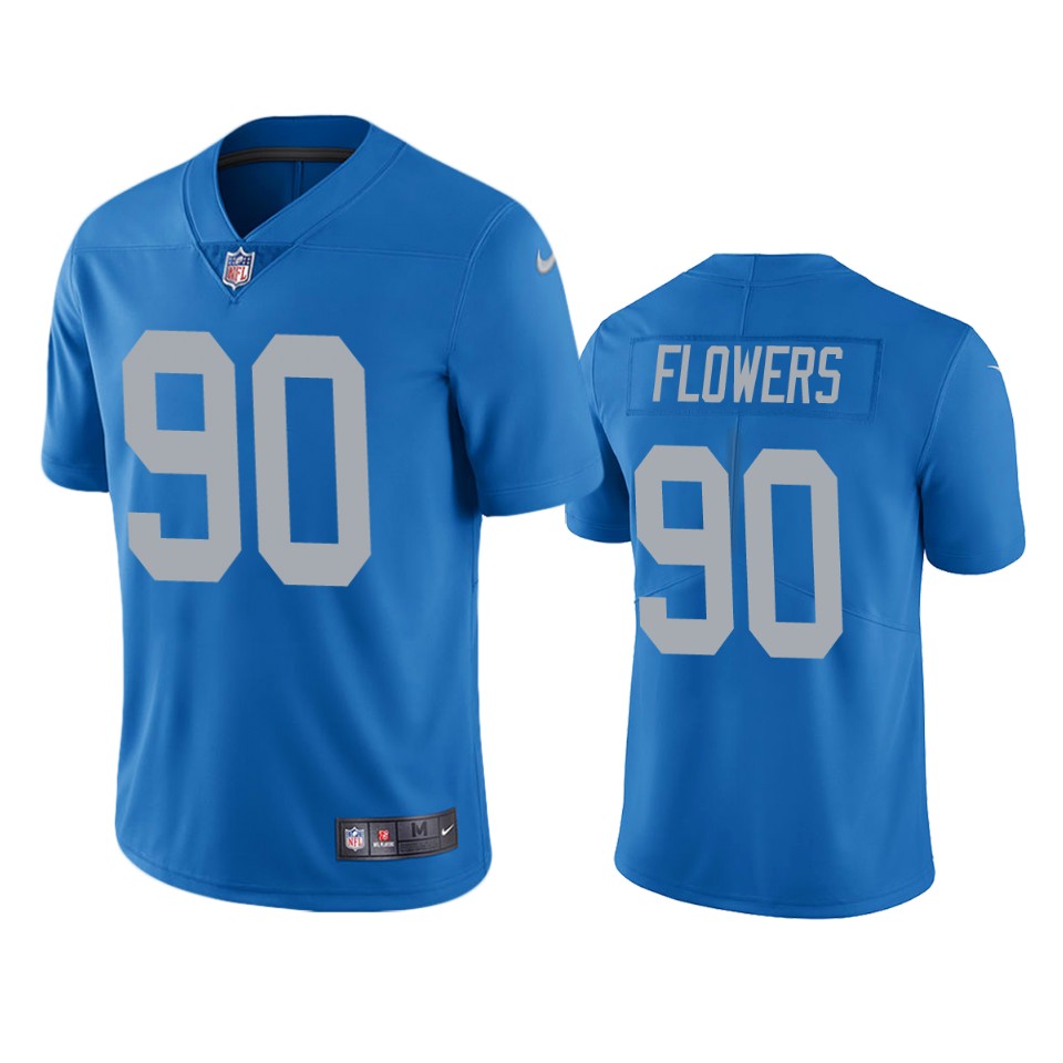 men's lions trey flowers blue vapor jersey