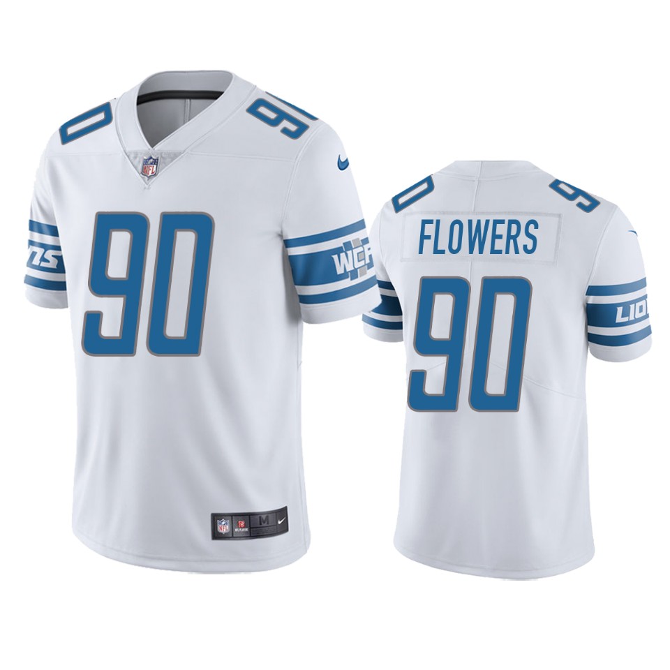men's lions trey flowers white vapor jersey