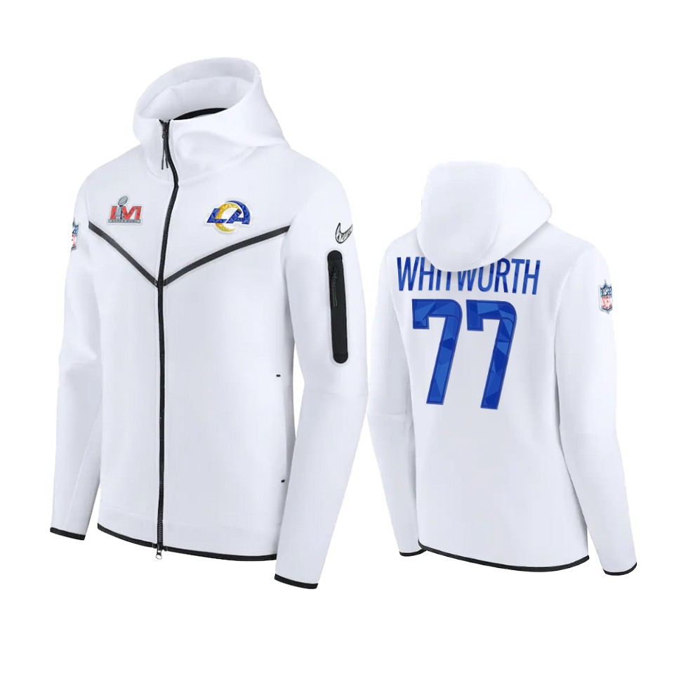 men's los angeles rams andrew whitworth white diamond collection jacket