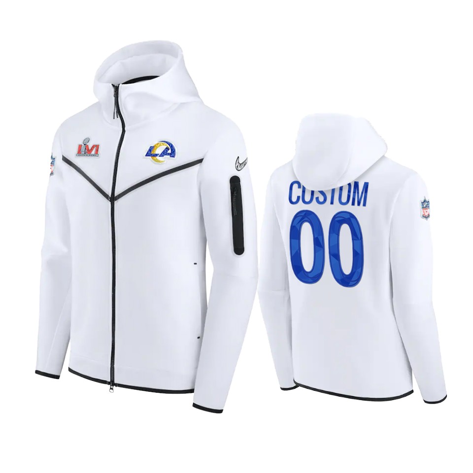 men's los angeles rams custom white diamond collection jacket