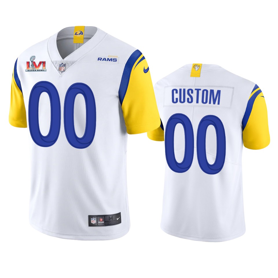 men's los angeles rams custom white super bowl lvi limited jersey