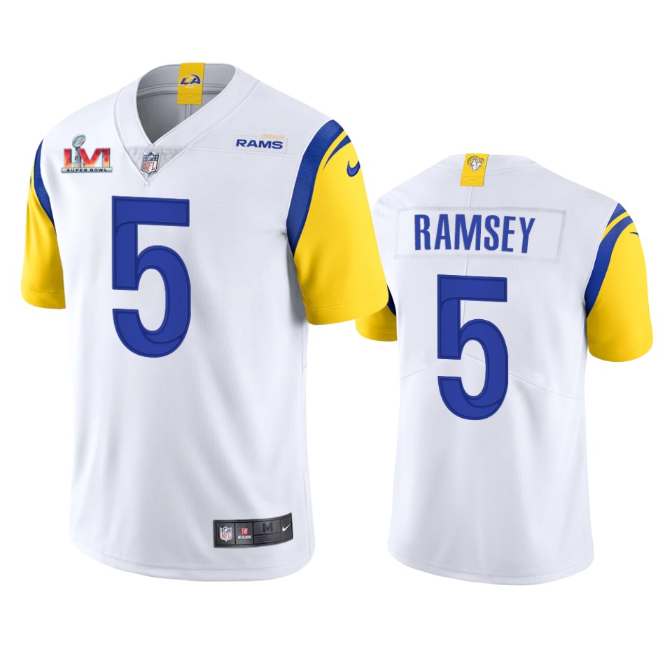 men's los angeles rams jalen ramsey white super bowl lvi limited jersey