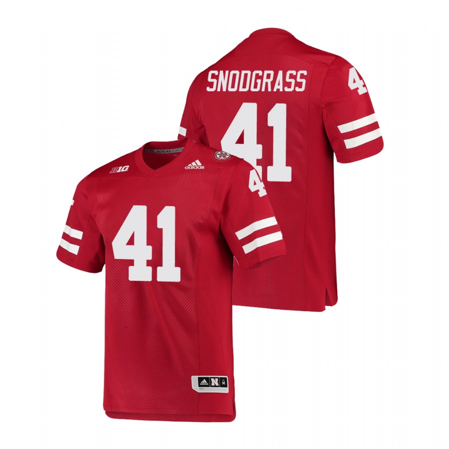 men's nebraska cornhuskers garrett snodgrass football premier scarlet jersey