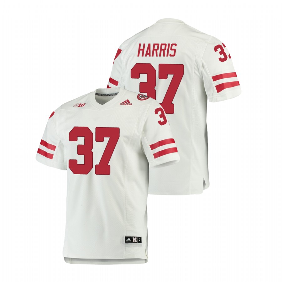 men's nebraska cornhuskers isaiah harris football premier white jersey