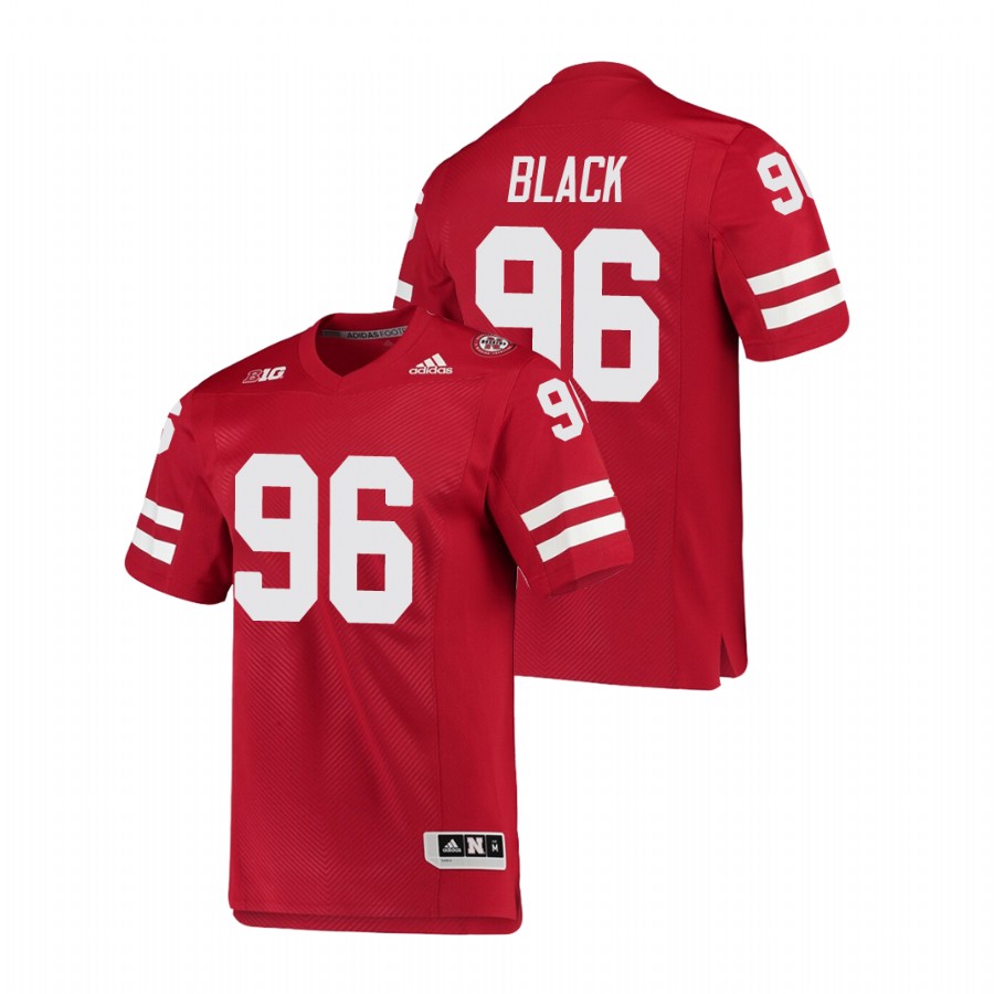 men's nebraska cornhuskers marquis black football premier scarlet jersey