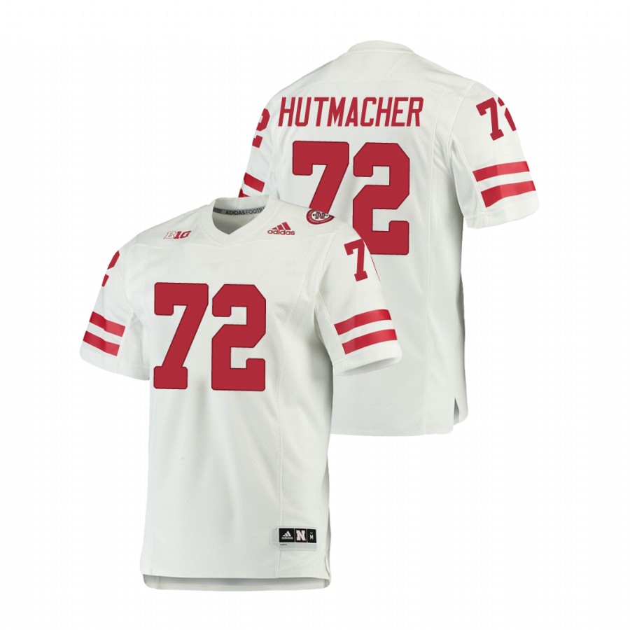 men's nebraska cornhuskers nash hutmacher football premier white jersey