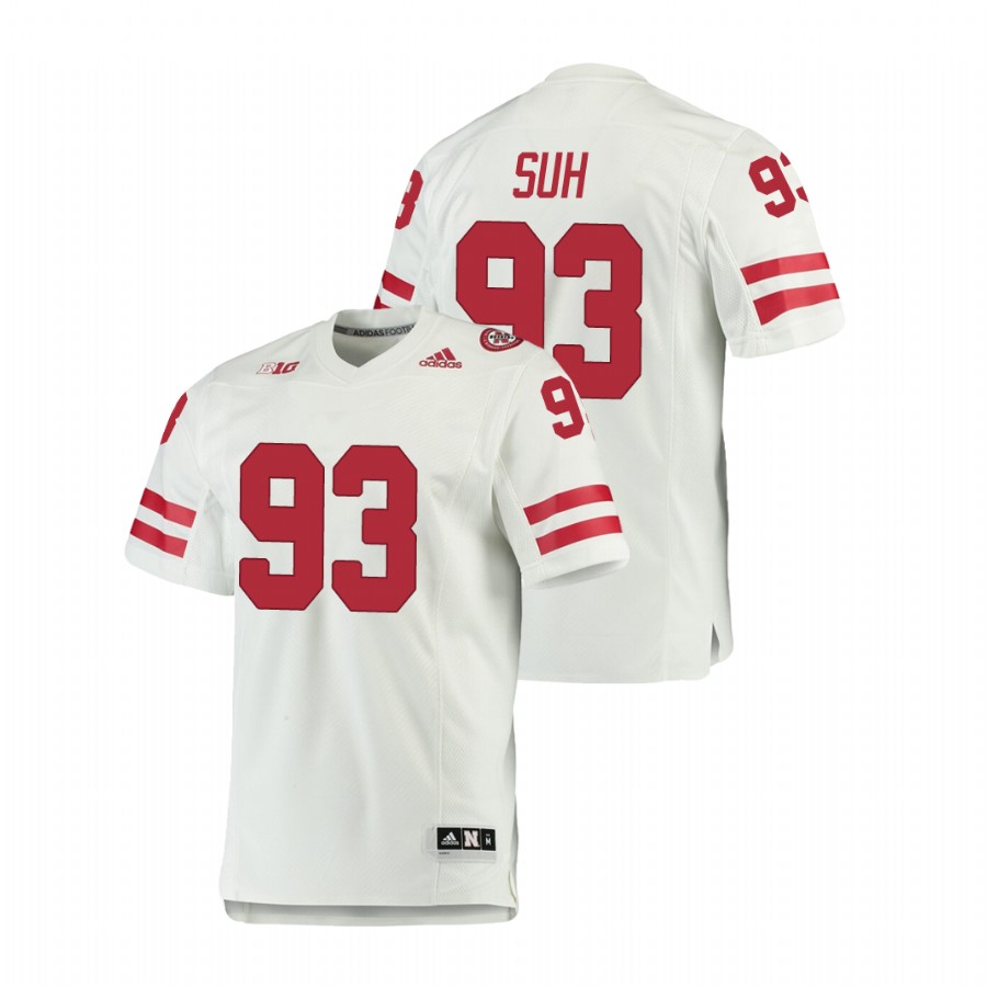 men's nebraska cornhuskers ndamukong suh white premier football jersey