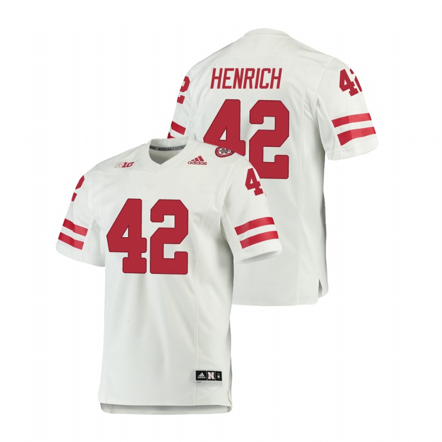 men's nebraska cornhuskers nick henrich football premier white jersey