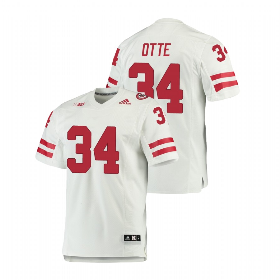 men's nebraska cornhuskers simon otte white premier football jersey