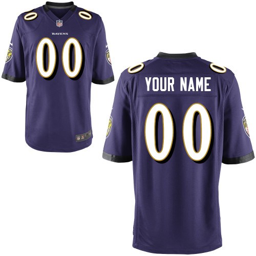 men's baltimore ravens customized game team color jerseys