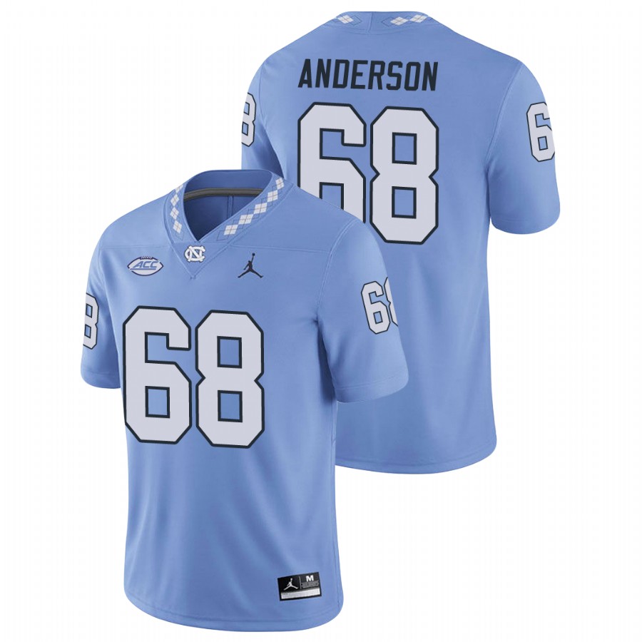 men's north carolina tar heels brian anderson carolina blue replica football game jersey