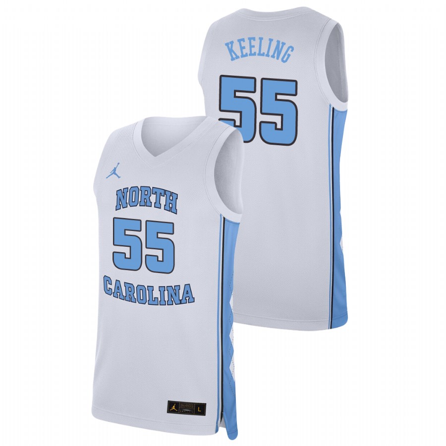 men's north carolina tar heels christian keeling college basketball replica white jersey