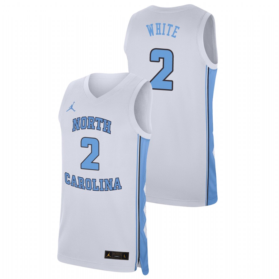 men's north carolina tar heels coby white college basketball replica white jersey