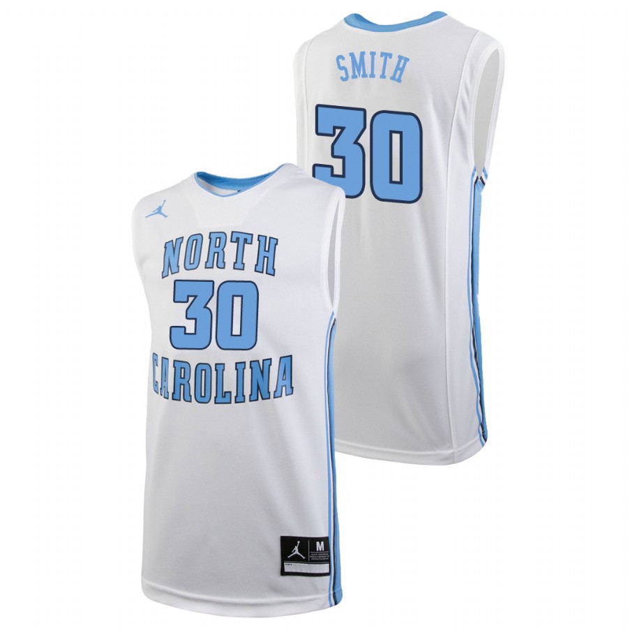 men's north carolina tar heels k.j. smith white replica college basketball jersey