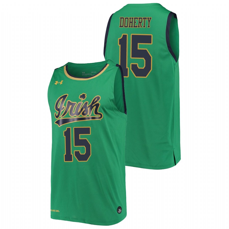 men's notre dame fighting irish chris doherty 2019 20 college basketball replica kelly green jersey