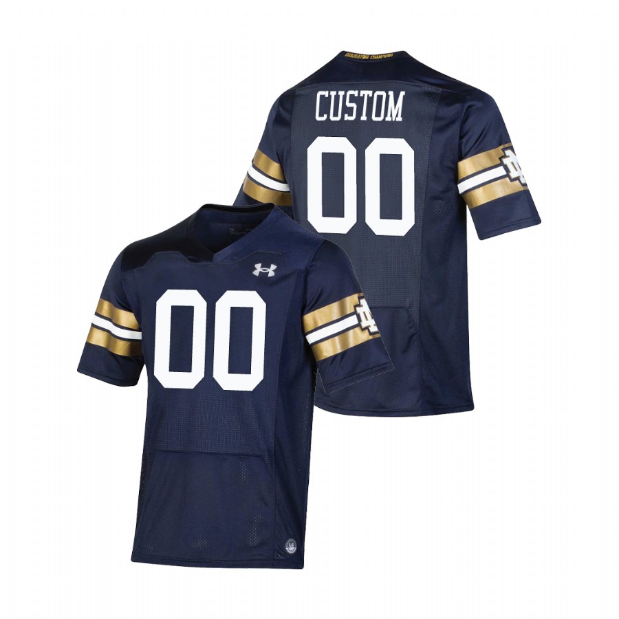 men's notre dame fighting irish custom premier game 2021 shamrock series navy jersey