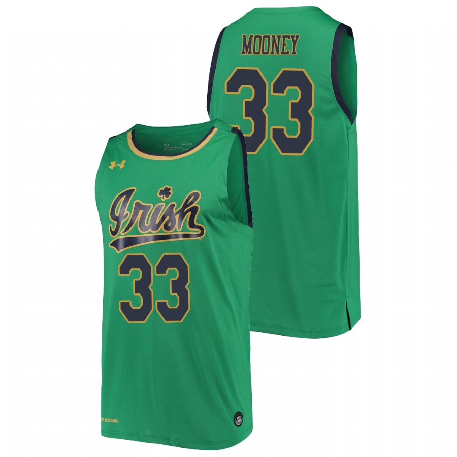 men's notre dame fighting irish john mooney 2019 20 college basketball replica kelly green jersey