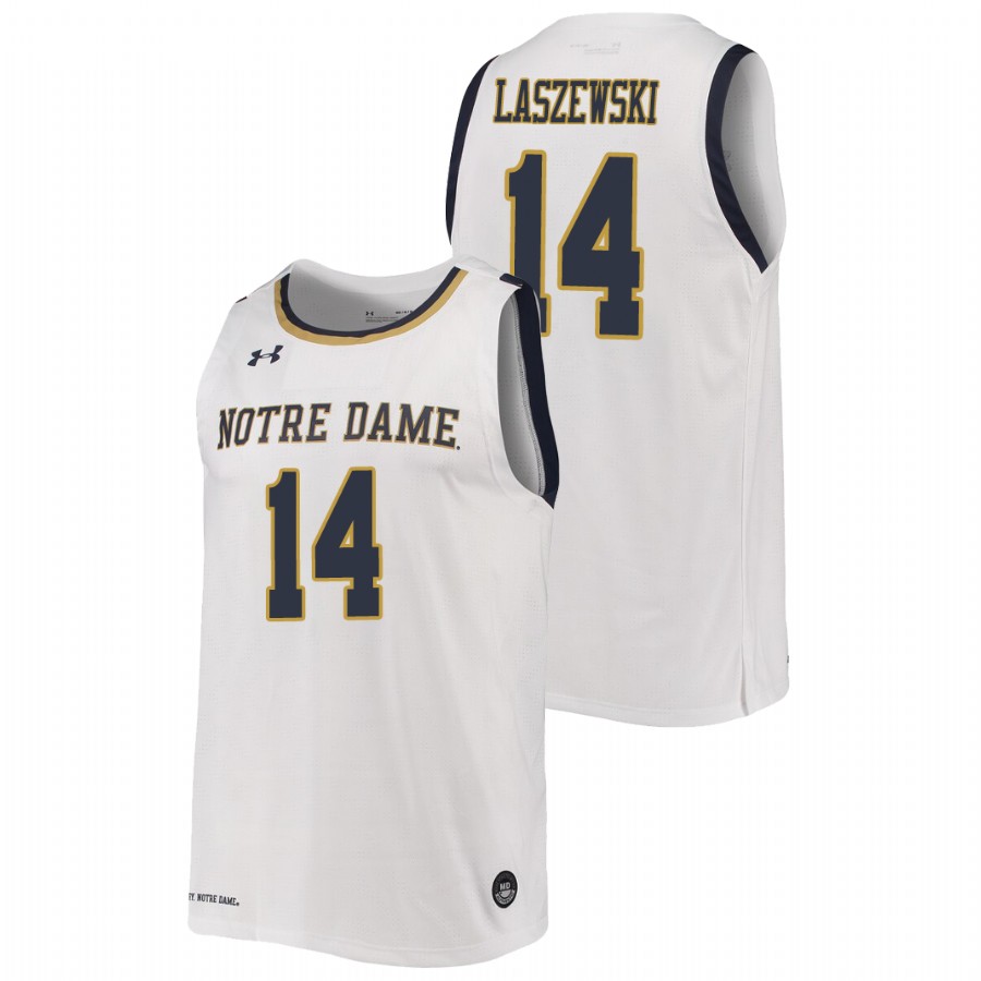 men's notre dame fighting irish nate laszewski 2019 20 college basketball replica white jersey