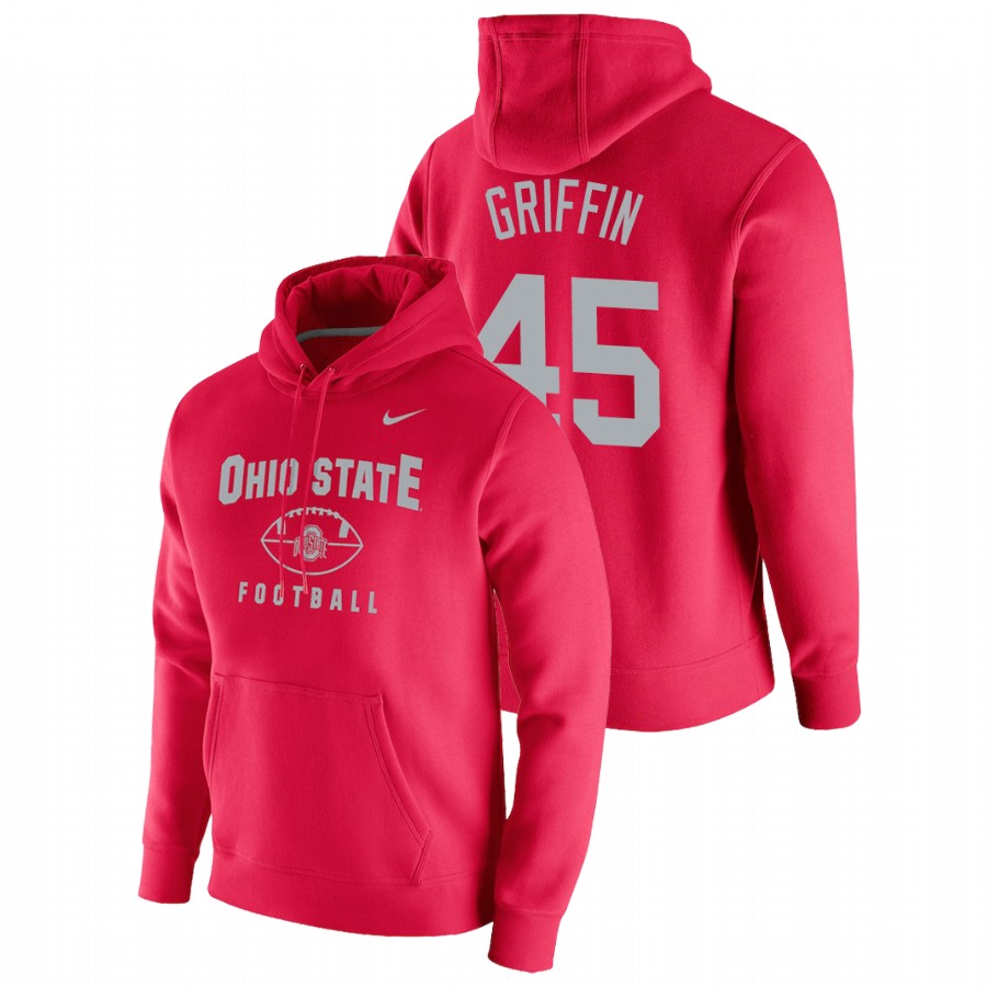 men's ohio state buckeyes archie griffin pullover football scarlet oopty oop hoodie