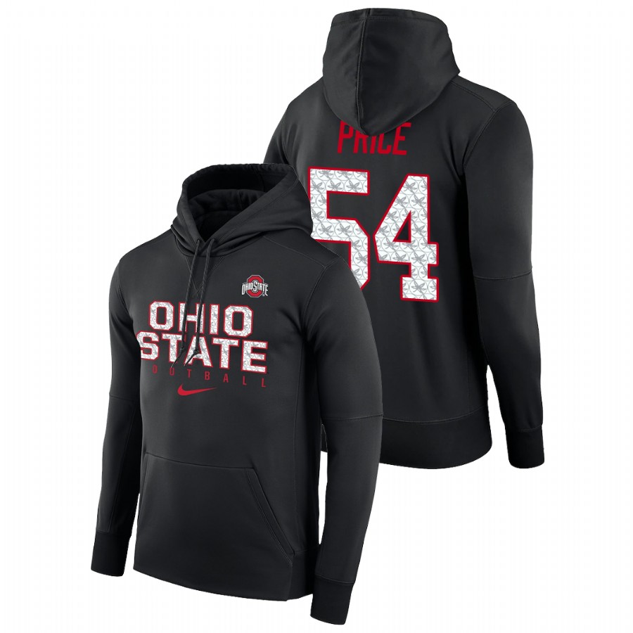 men's ohio state buckeyes billy price performance pullover black football practice hoodie