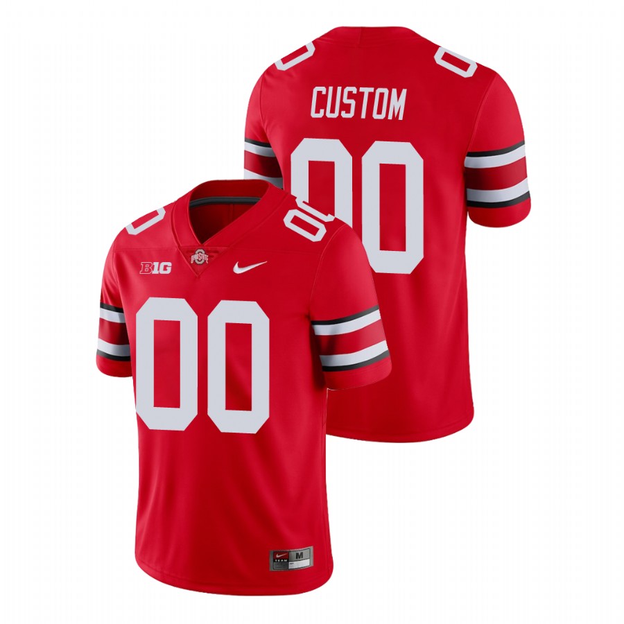 men's ohio state buckeyes custom football game scarlet jersey