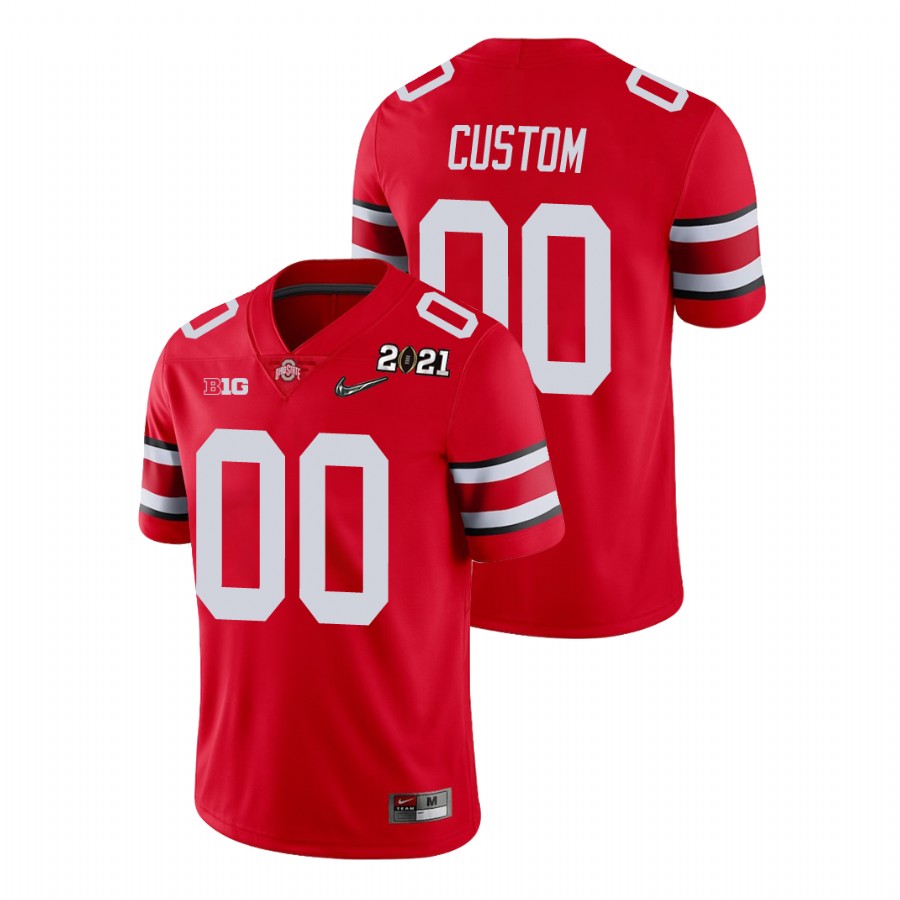 men's ohio state buckeyes custom scarlet 2021 national championship jersey
