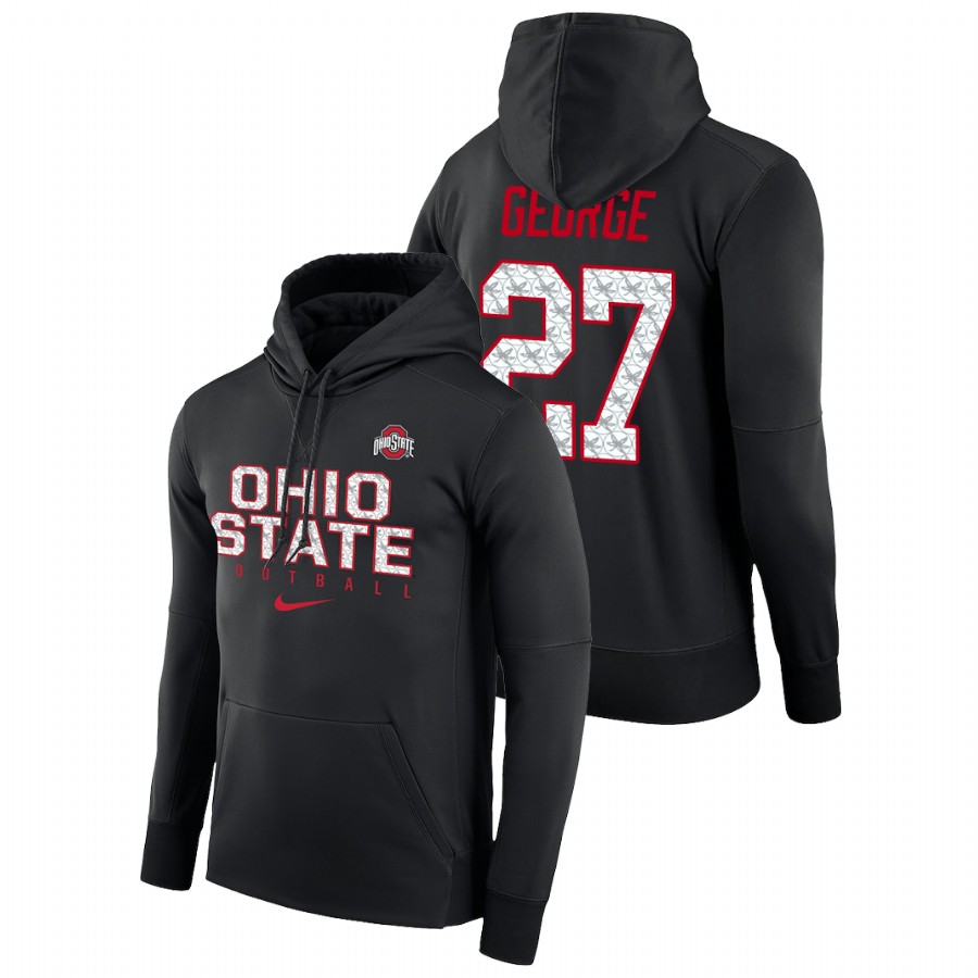 men's ohio state buckeyes eddie george performance pullover black football practice hoodie
