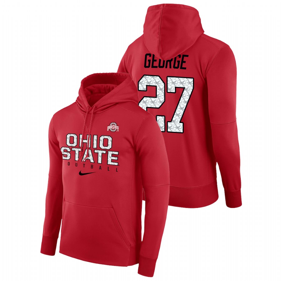 men's ohio state buckeyes eddie george performance pullover scarlet football practice hoodie