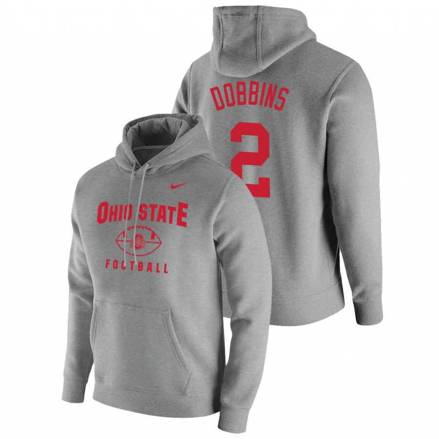 men's ohio state buckeyes j.k. dobbins pullover football gray oopty oop hoodie
