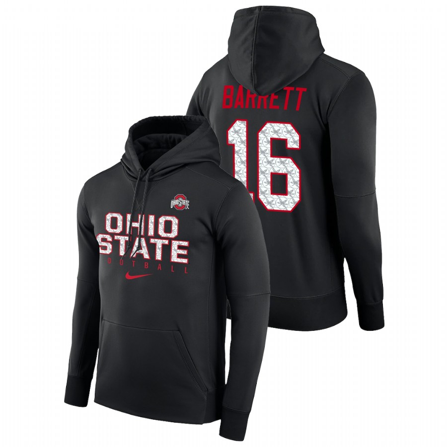 men's ohio state buckeyes j.t. barrett performance pullover black football practice hoodie