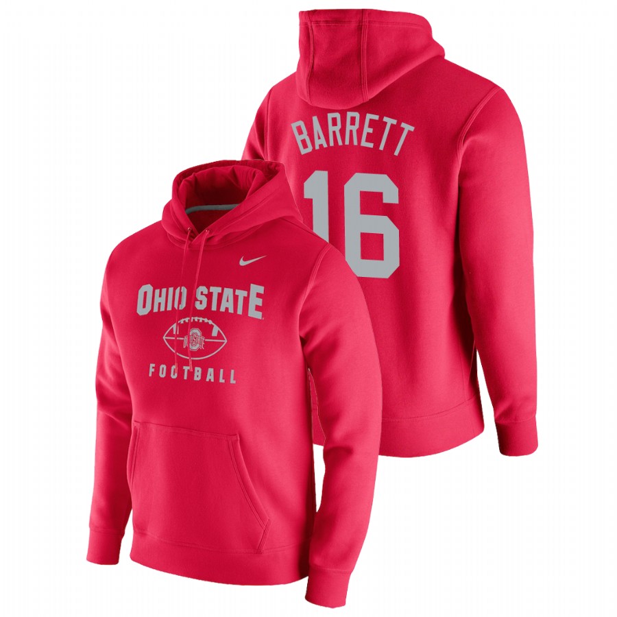 men's ohio state buckeyes j.t. barrett pullover football scarlet oopty oop hoodie