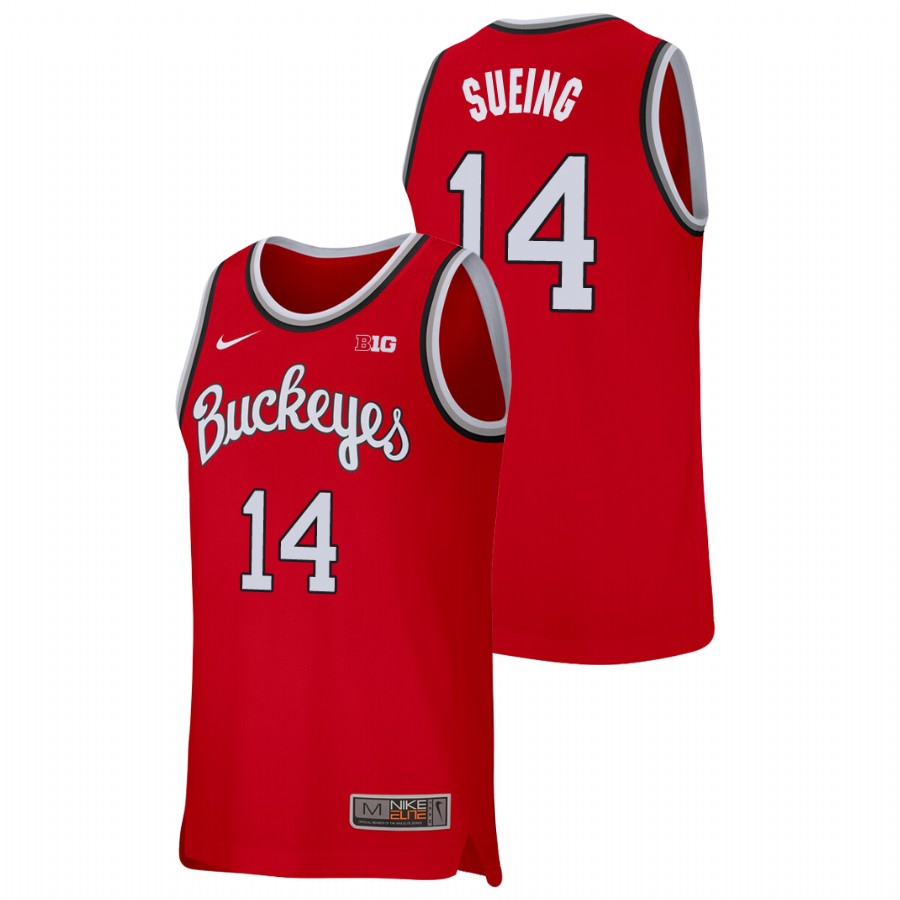 men's ohio state buckeyes justice sueing college basketball replica scarlet jersey