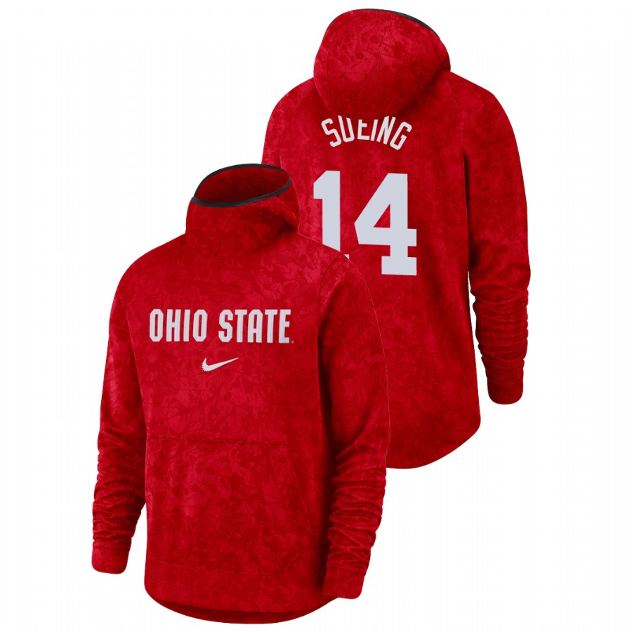 men's ohio state buckeyes justice sueing team logo pullover scarlet basketball spotlight hoodie