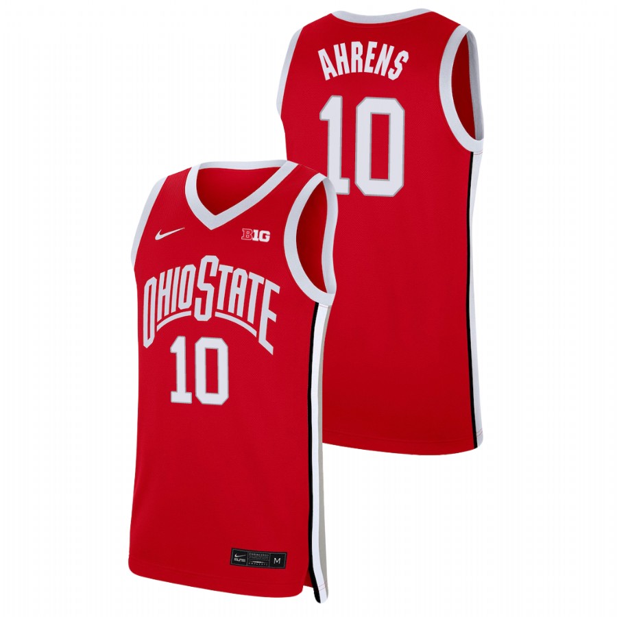 men's ohio state buckeyes justin ahrens basketball replica scarlet jersey