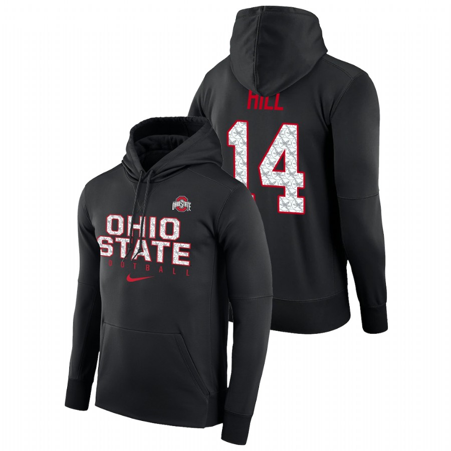 men's ohio state buckeyes k.j. hill performance pullover black football practice hoodie
