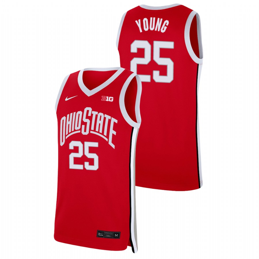 men's ohio state buckeyes kyle young basketball replica scarlet jersey