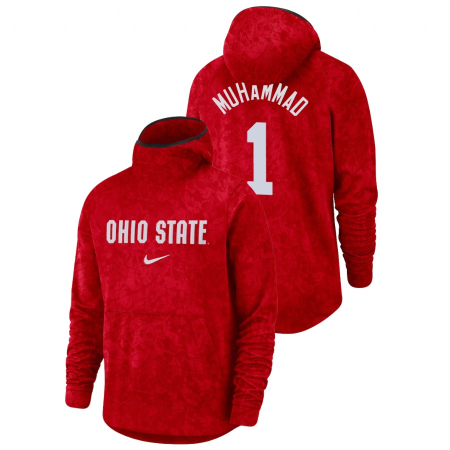 men's ohio state buckeyes luther muhammad team logo pullover scarlet basketball spotlight hoodie