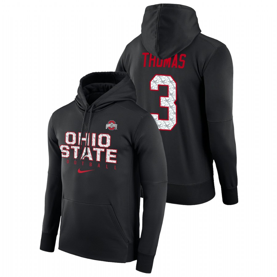 men's ohio state buckeyes michael thomas performance pullover black football practice hoodie