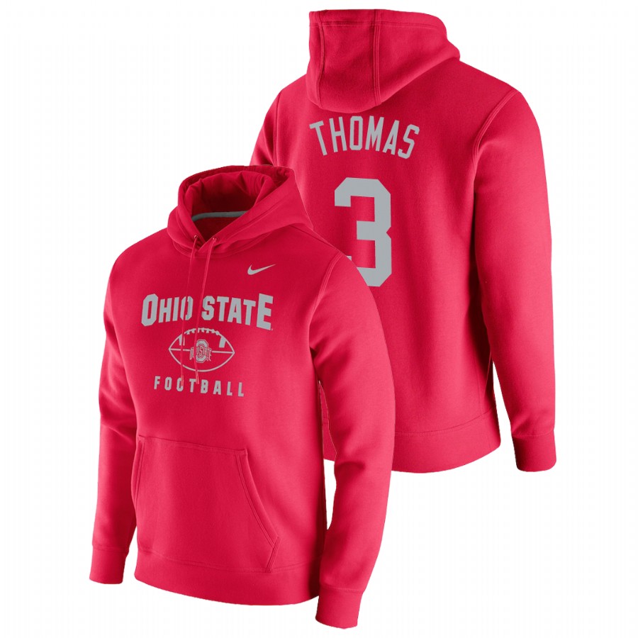 men's ohio state buckeyes michael thomas pullover football scarlet oopty oop hoodie