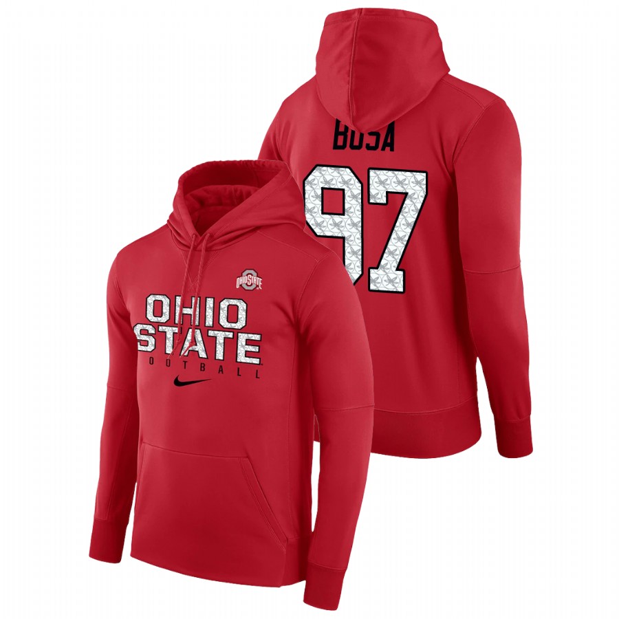 men's ohio state buckeyes nick bosa performance pullover scarlet football practice hoodie