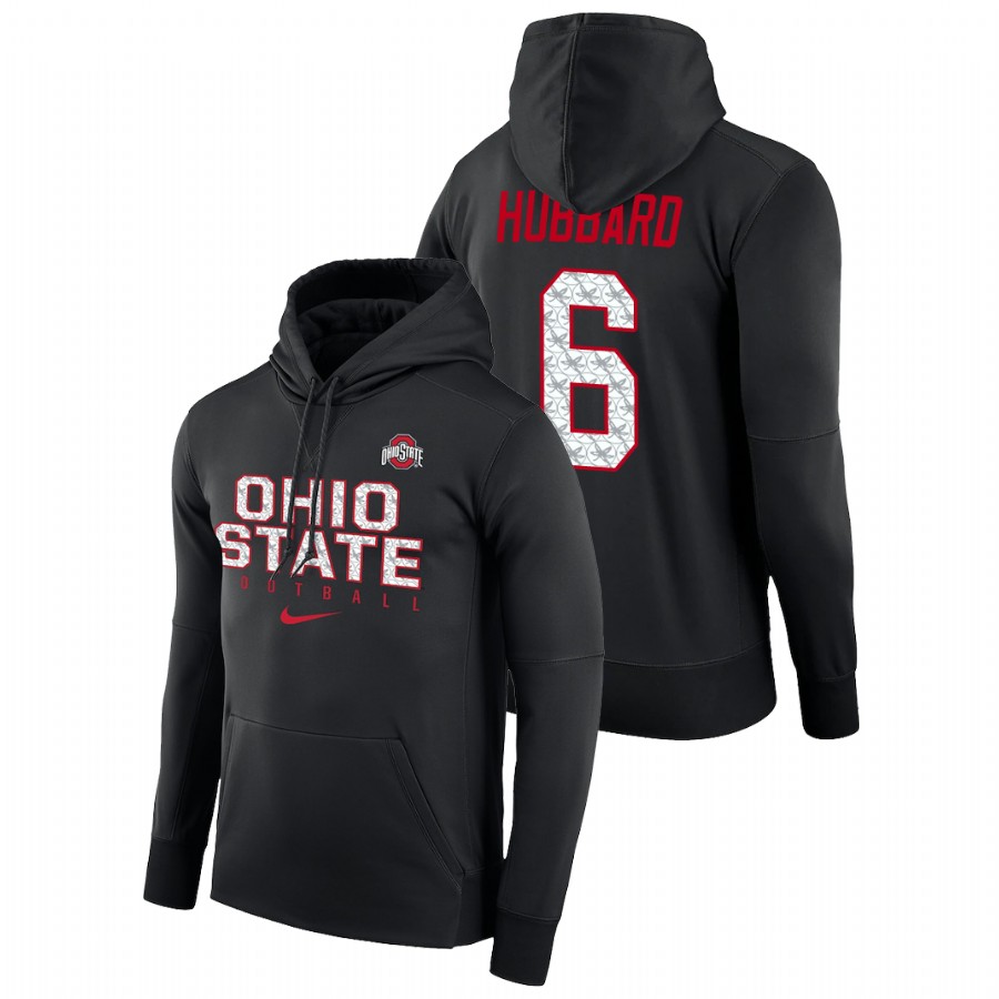 men's ohio state buckeyes sam hubbard performance pullover black football practice hoodie