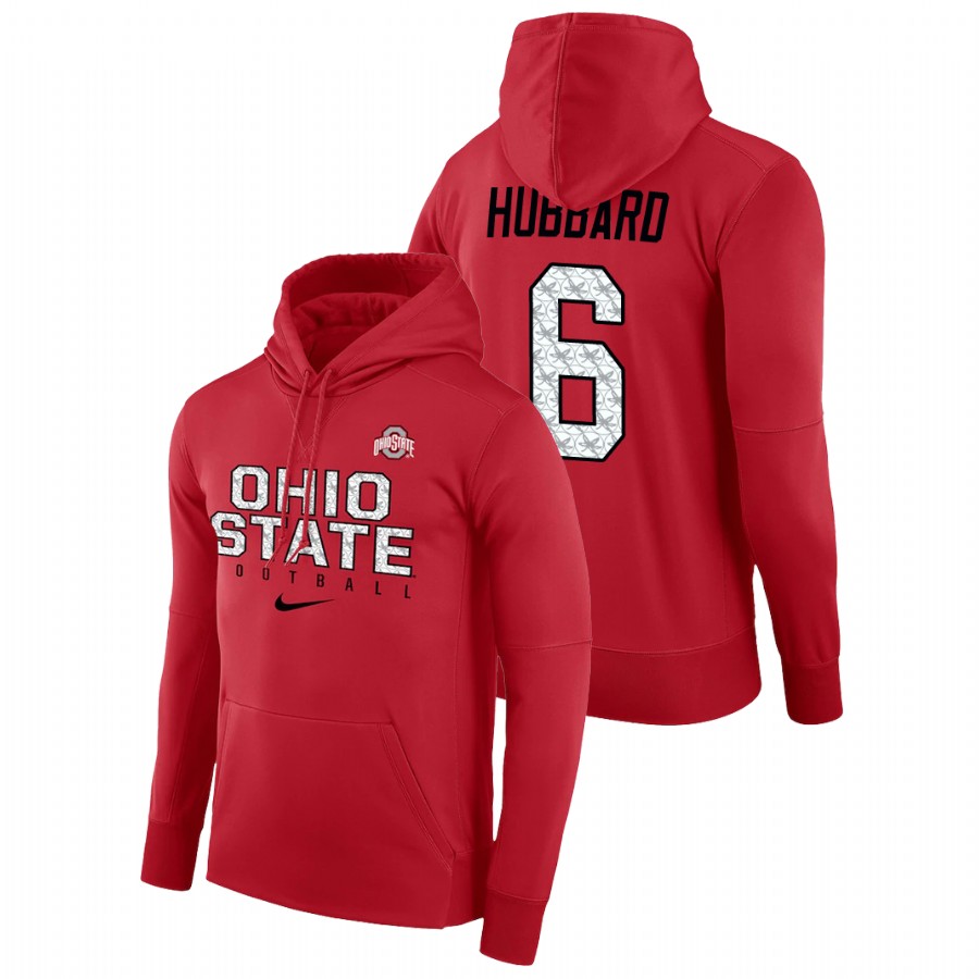 men's ohio state buckeyes sam hubbard performance pullover scarlet football practice hoodie