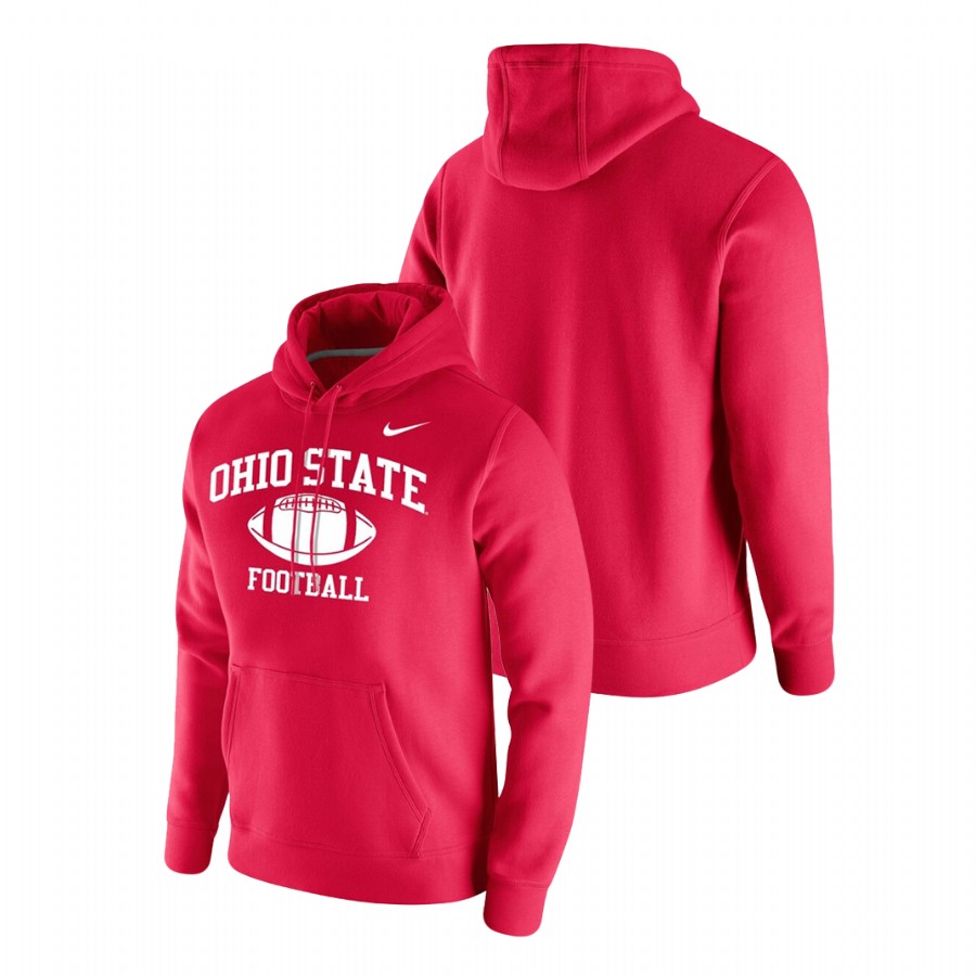 men's ohio state buckeyes scarlet retro football club fleece hoodie
