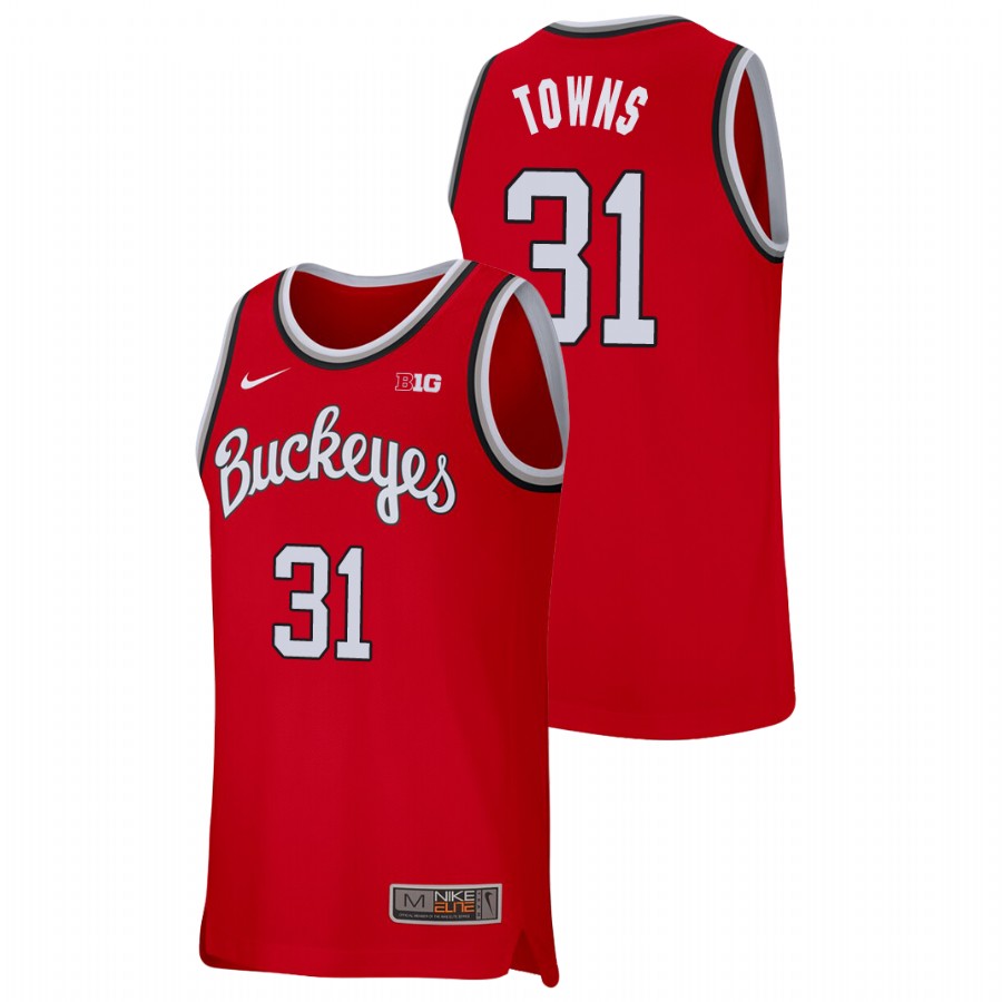 men's ohio state buckeyes seth towns college basketball replica scarlet jersey